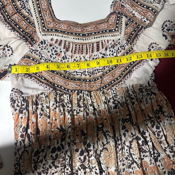 Free People Bohemian Print Dress - Black, White, Orange - Picture 6 of 9